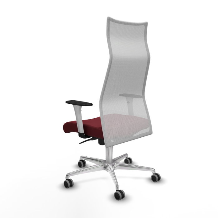 PIQUERAS Y CRESPO Sillón Albacete Granate y Blanco con Mecanismo Sincro y Base de Aluminio PIQUERAS Y CRESPO Sillón Albacete Granate y Blanco con Mecanismo Sincro y Base de Aluminio