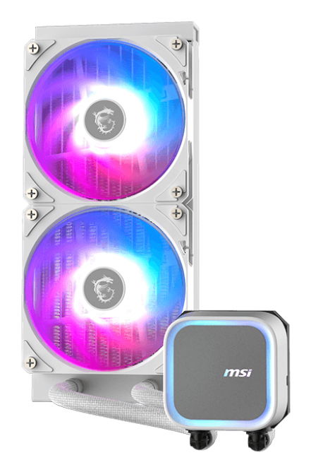 MSI MAG CoreLiquid 240R V2 AIO - Kit de Refrigeración Líquida 240mm, 2 Ventiladores ARGB, Blanco, Compatible con Intel LGA 1700/1851 y AMD AM4/AM5