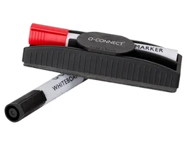 Q-connect Borrador magnético para pizarra blanca con rotuladores rojo y negro