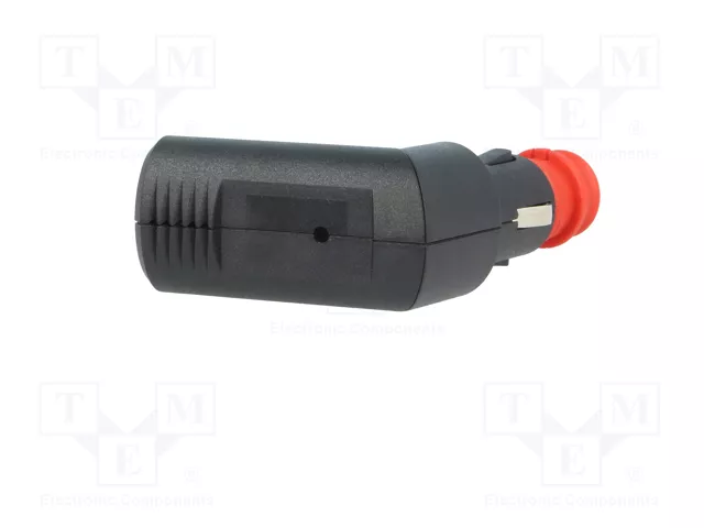 PRO CAR Enchufe de mechero de coche con borna de tornillo, 8A, Negro