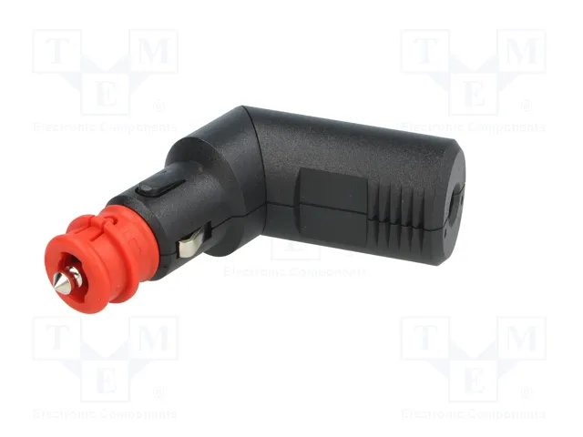 PRO CAR Enchufe de mechero de coche con borna de tornillo, 8A, Negro