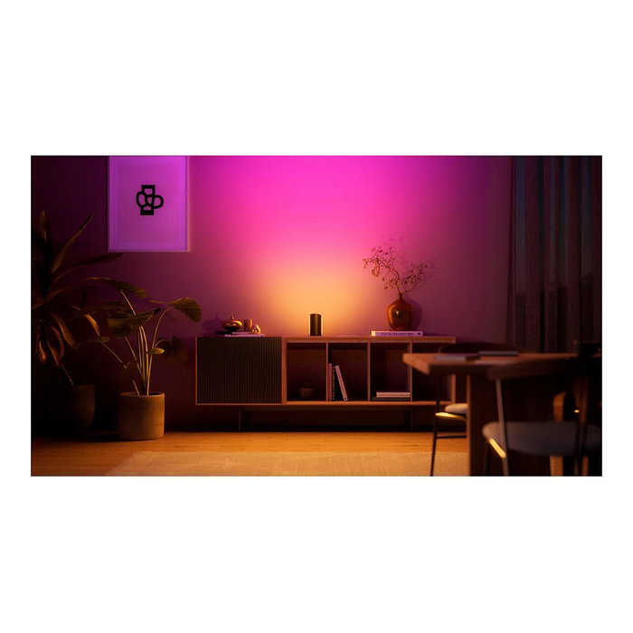 Philips Hue Play Lámpara de Mesa Inteligente Bluetooth/Zigbee Negro 2 Unidades - Compatible con Alexa, Google Assistant, HomeKit - Luz Color y Blanca - IP20