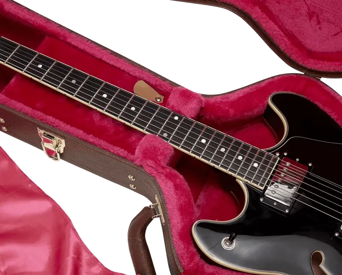 Gator GW Deluxe Estuche de Madera Contraplacada para Guitarra 335/Semi Hollow, Color Marrón con Interior Magenta Gator GW Deluxe Estuche de Madera Contraplacada para Guitarra 335/Semi Hollow, Color Marrón con Interior Magenta