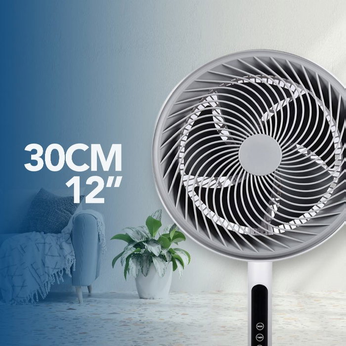 DAEWOO Ventilador de Pared con Mando 90W High Speed 12" (30 cm) Base Redonda - Refrigerador de Aire