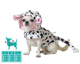 Disfraz Para Mascota Vaca Blanco Perro Talla M