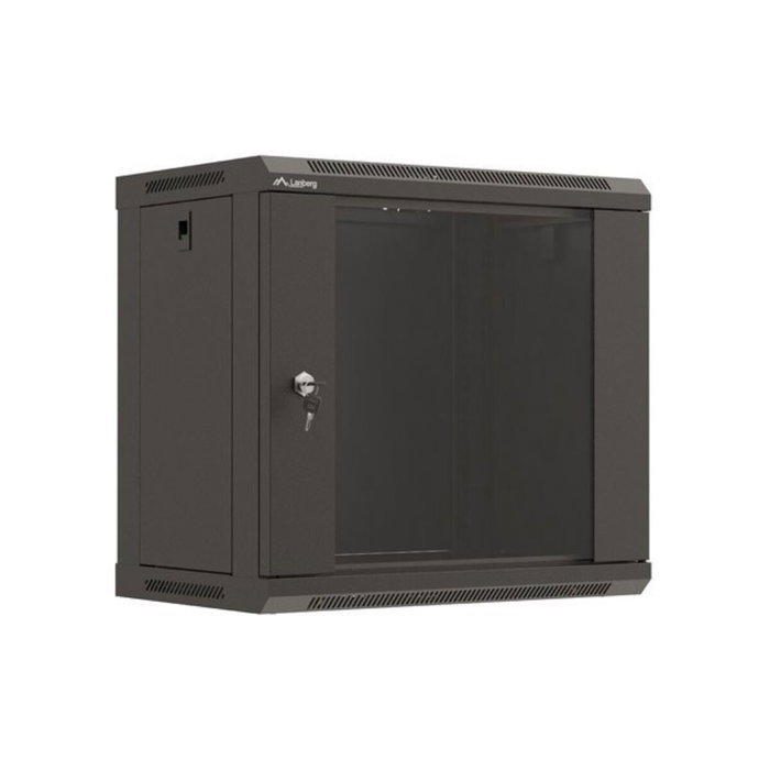 LANBERG Armario Rack WF03-5309-10B de 9U con puerta de cristal Negro