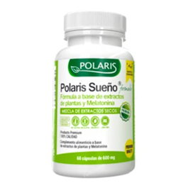 POLARIS Sueño 600Mg 60 Cápsulas | Ayuda a Conciliar el Sueño | Sin Gluten, Huevo ni Lactosa | Vegano