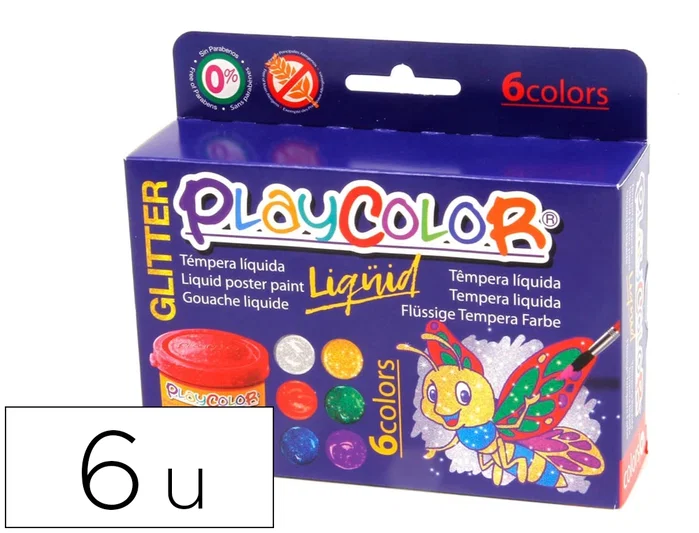 Playcolor Liqüid Pintura para carteles 40 ml, 6 piezas