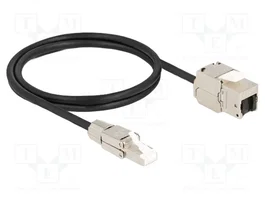 DeLOCK Cable de red RJ45 Cat.6a Macho a Keystone Hembra 1 m - Negro/Plata