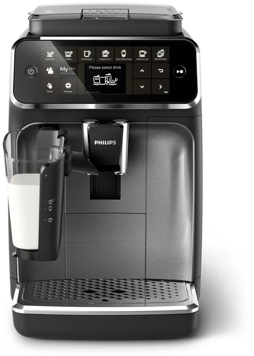 Philips EP4346/70 Cafetera Superautomática con Sistema LatteGo, 8 Tipos de Café, 1.8L, Pantalla Táctil, Negro - Máquina de Espresso para Granos