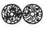 DKD Home Decor Salvamanteles de Hierro Colado 19,5x19,5x1,5 cm (Pack de 2, Colores Surtidos)