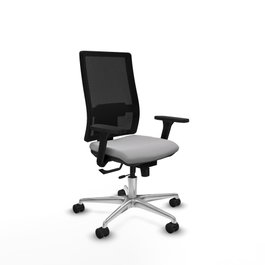 PIQUERAS Y CRESPO Silla de oficina Horna con mecanismo Sincro/Traslack Gris claro y Negro