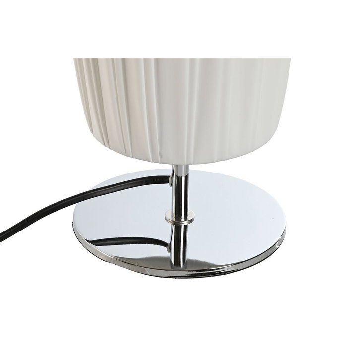 DKD Home Decor Lámpara de sobremesa de hierro con pantalla plisada blanca DKD Home Decor Lámpara de sobremesa de hierro con pantalla plisada blanca