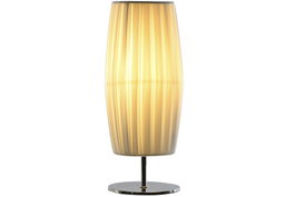DKD Home Decor Lámpara de sobremesa de hierro con pantalla plisada blanca