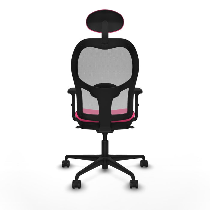 PIQUERAS Y CRESPO Silla de oficina Jorquera Rosa y Gris con mecanismo Sincro