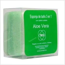 TIKIS Esponja Cuadrada Con Jabón Aloe Vera 100 G