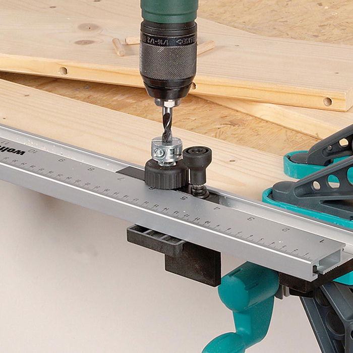 Wolfcraft Regleta de espigas multifuncional 5 en 1, plantilla de perforación para uniones, 670mm de largo, referencia 4650000