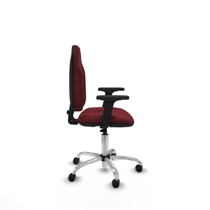 PIQUERAS Y CRESPO Silla de oficina Algarra Granate con Base Cromada y Brazos 2D PIQUERAS Y CRESPO Silla de oficina Algarra Granate con Base Cromada y Brazos 2D