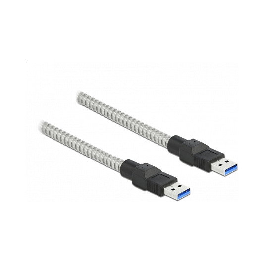 DeLOCK Cable USB 3.2 Gen 1 Tipo-A a Tipo-A con cubierta metálica, 1 m