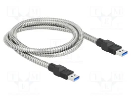 DeLOCK Cable USB 3.2 Gen 1 Tipo-A a Tipo-A con cubierta metálica, 1 m, Plata