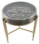 DKD Home Decor Mesita Auxiliar Loft Dorado Plateado Metal y Cristal 50 x 54 x 50 cm