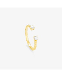 Radiant Anillo Gold CZ Blanca DOTS Dorado Talla 55
