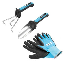 Cellfast Herramientas y Guantes de Jardín - Set Incluye Paleta de Trasplante Estrecha, Cultivador de Mano y Guantes de Jardín