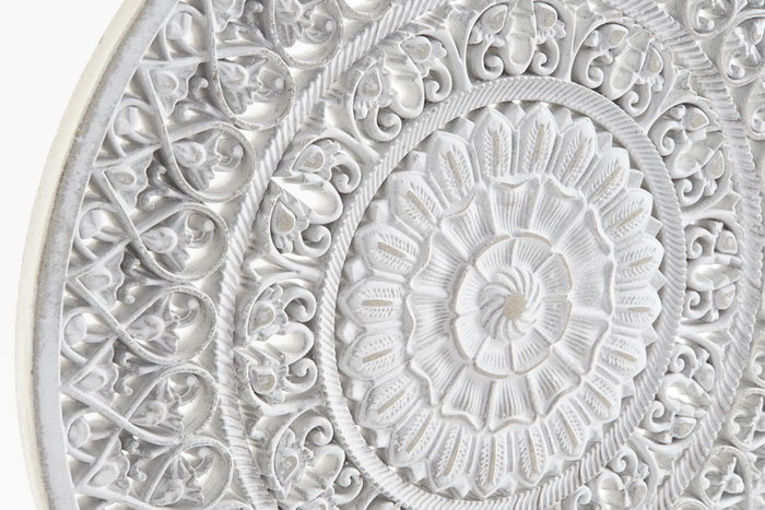 DKD Home Decor Decoración Mandala Decape Blanco MDF y Metal