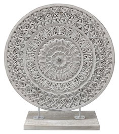 DKD Home Decor Decoración Mandala Decape Blanco MDF y Metal