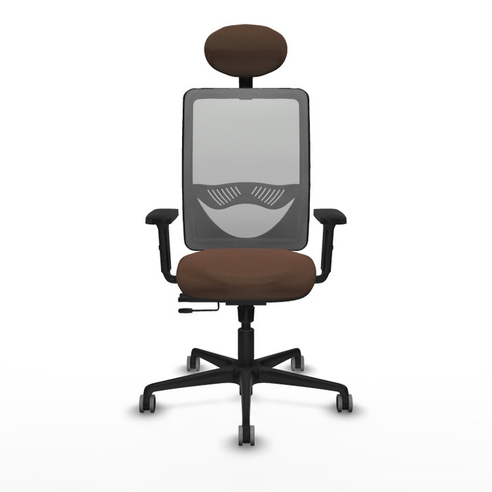 PIQUERAS Y CRESPO Silla de oficina Zulema con mecanismo Sincro/Traslack, Tela Marrón y Malla Gris PIQUERAS Y CRESPO Silla de oficina Zulema con mecanismo Sincro/Traslack, Tela Marrón y Malla Gris