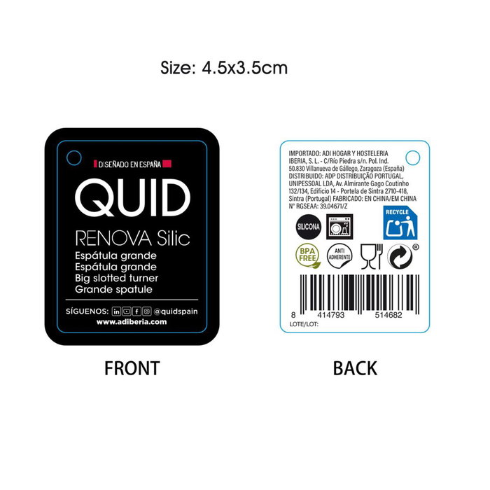 Espátula Silicona Grande Renova Silic Quid 25x5x2 cm (12 Unidades)