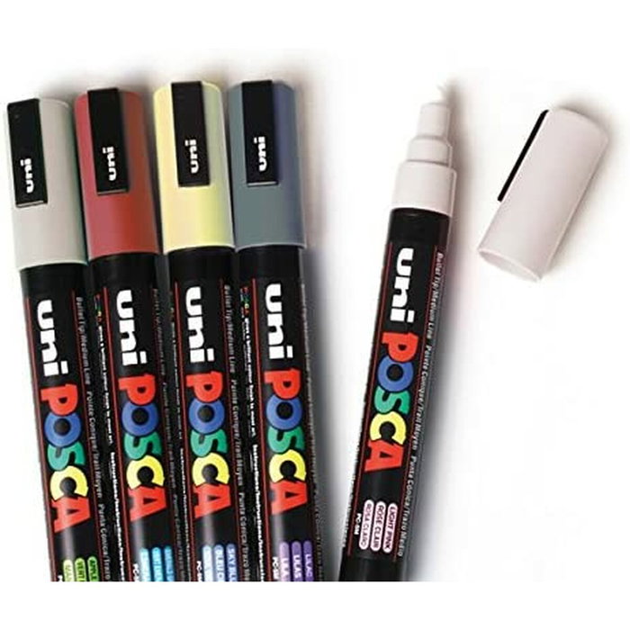 Uni-Ball Posca PC-5M Estuche de 8 Rotuladores de Pintura Metalizados