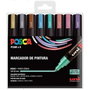 Uni-Ball Posca PC-5M Estuche de 8 Rotuladores de Pintura Metalizados