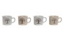 DKD Home Decor Taza Tradicional Beige Blanco Roto Gres 8.5 x 7 x 11 cm Colección Tree of Life 24 Apto Microondas y Lavavajillas