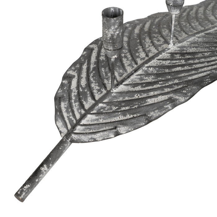 Candelabro Gris Metal Decoración 86 X 20 X 16,50 cm Candelabro Gris Metal Decoración 86 X 20 X 16,50 cm