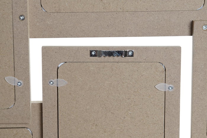 DKD Home Decor Marco Multifoto MDF y Cristal para 7 Fotos, Natural