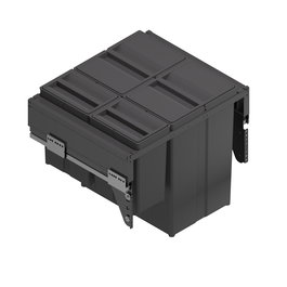 ALK System Cubo de Basura Extraíble para Reciclar en Cocina, Cubo de Reciclaje Gila Módulo 650, 2 Compartimentos 29L y 2 de 8L, Compacto para Muebles, Ecológico, Gestión de Residuos