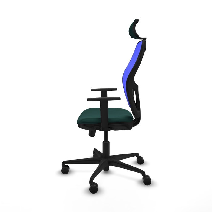 PIQUERAS Y CRESPO Silla de oficina Jorquera con mecanismo Sincro/Traslack Verde botella y Azul