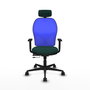 PIQUERAS Y CRESPO Silla de oficina Jorquera con mecanismo Sincro/Traslack Verde botella y Azul