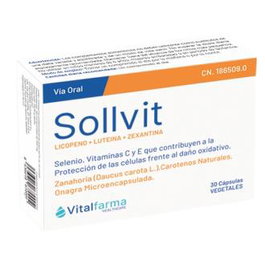 VITALFARMA Sollvit Suplemento Vitamínico Antioxidante con Vitamina C, Luteína, Licopeno y Selenio - 30 Cápsulas