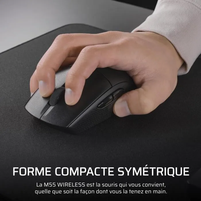 Corsair Ratón inalámbrico para juegos M55 Wireless Negro, Simétrico COR1728619337548