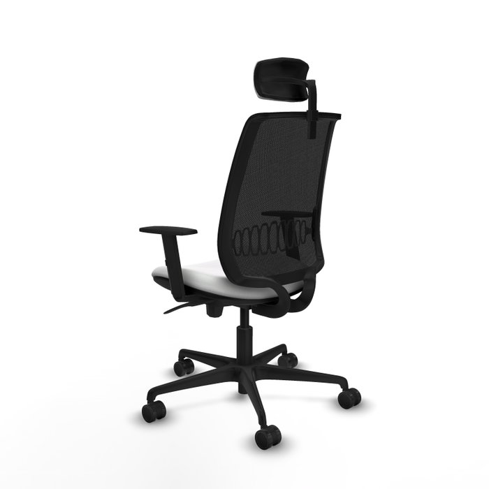 PIQUERAS Y CRESPO Silla de oficina Alares con mecanismo Sincro, Tela Blanco y Malla Negro