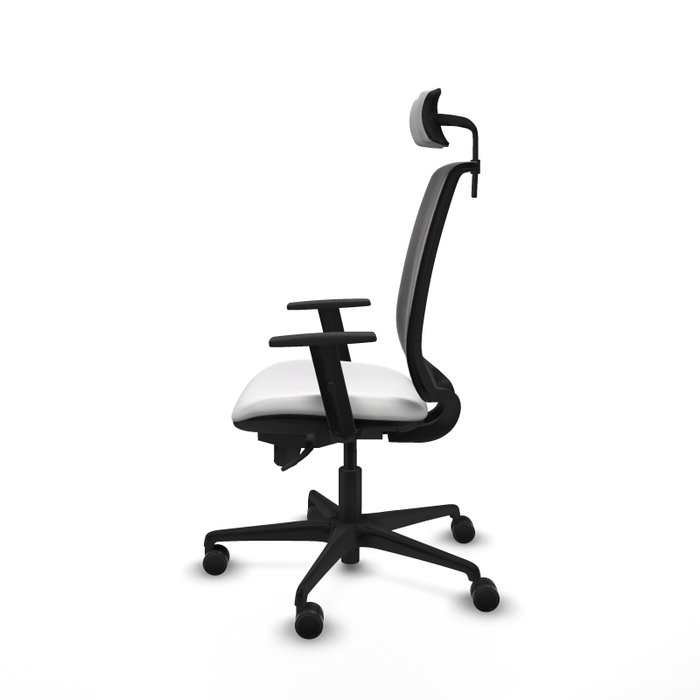 PIQUERAS Y CRESPO Silla de oficina Alares con mecanismo Sincro, Tela Blanco y Malla Negro