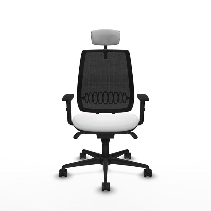 PIQUERAS Y CRESPO Silla de oficina Alares con mecanismo Sincro, Tela Blanco y Malla Negro