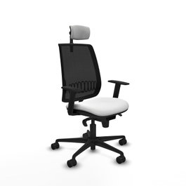 PIQUERAS Y CRESPO Silla de oficina Alares con mecanismo Sincro, Tela Blanco y Malla Negro