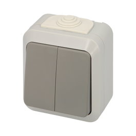 ORYX Interruptor Conmutado Doble con Tapa Gris