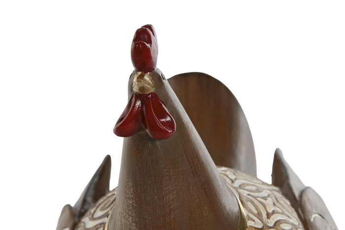 DKD Home Decor Figura de Gallina Natural Colección FARM