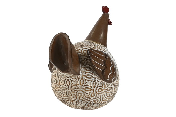 DKD Home Decor Figura de Gallina Natural Colección FARM