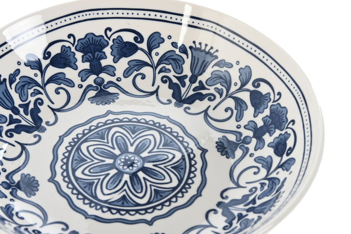 DKD Home Decor Set de Vajilla Etnica Azul de 18 Piezas