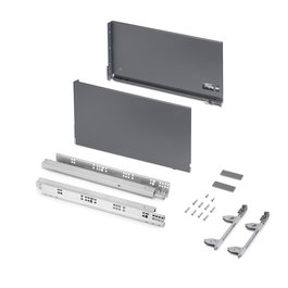 Emuca Cajón exterior Vertex 3D 60kg de altura 242mm, profundidad 450mm, Acero, Gris antracita